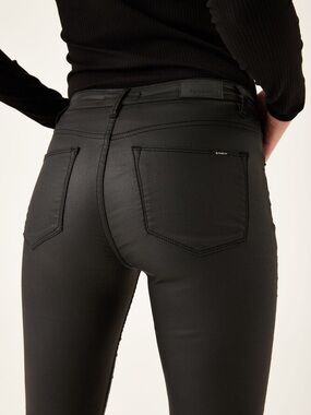 NWT GARCIA Celia High Waist Matte Coated Pants Ink Black W29 edgy urban chic
